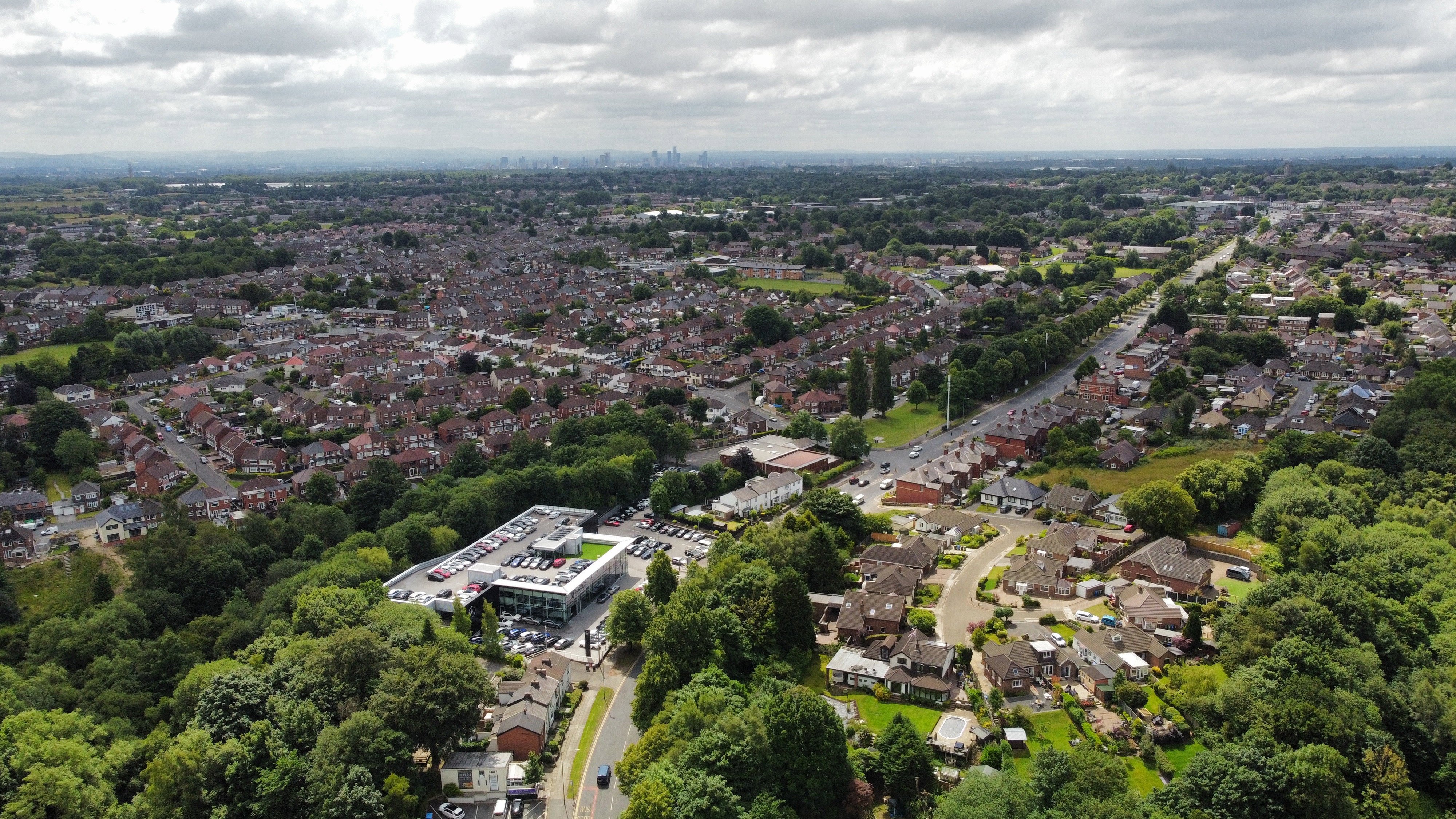 Aerial view of Bury, Manchester