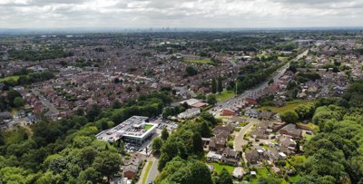 Aerial view of Bury, Manchester