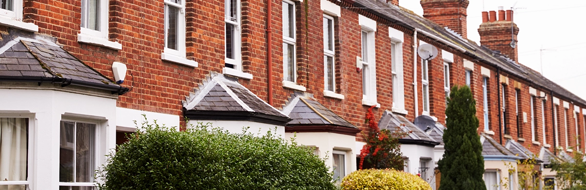 line-of-red-brick-houses