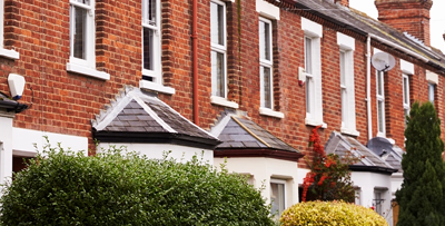 line-of-red-brick-houses